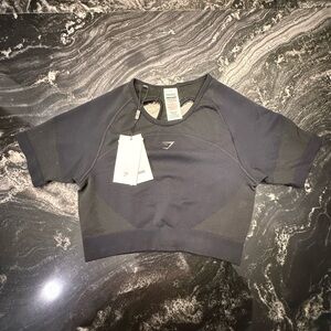 Women's Black Gymshark Crop Top